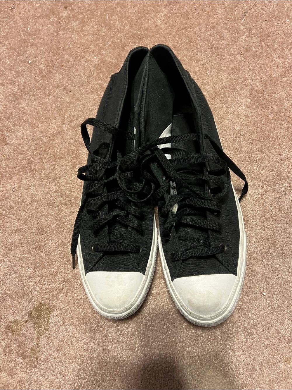 Converse Black High-Top Sneakers with White Toe Cap